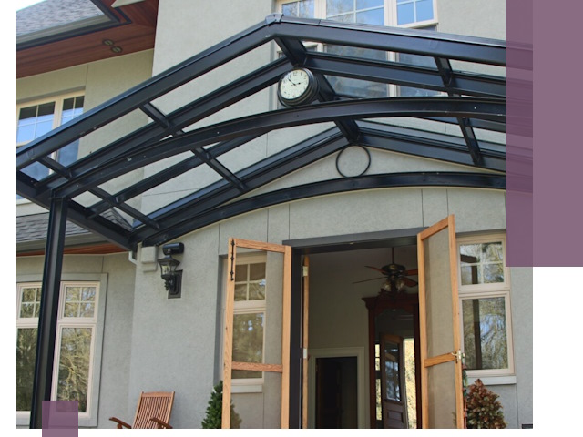 Изготовление и монтаж навесов и козырьков в Скопине