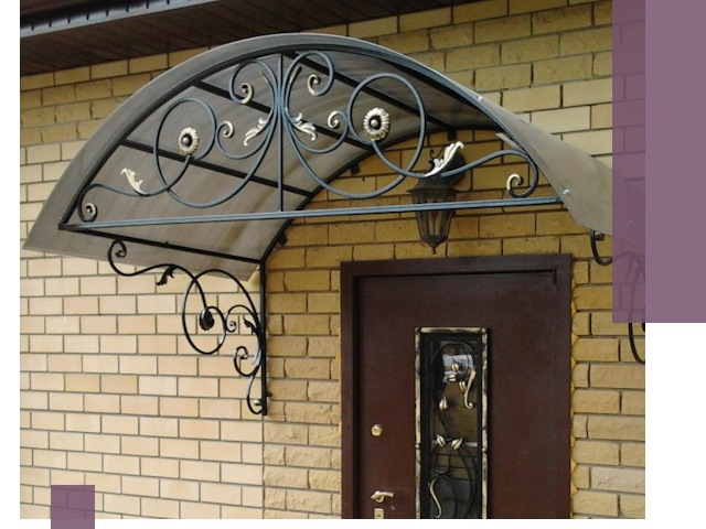 Изготовление козырьков из металла под ключ в Скопине