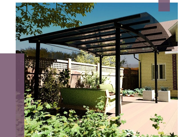 Навесы для террасы в Скопине от 13287 руб. под ключ | ПРОЛЁТ-Скп