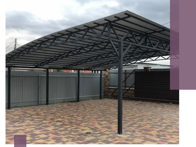 Металлические навесы под ключ в Скопине — изготовление и монтаж