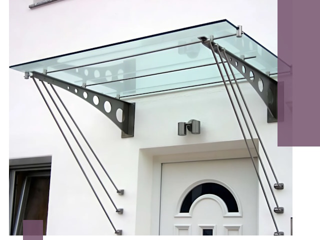 Козырьки над входом под ключ в Скопине — изготовление и монтаж