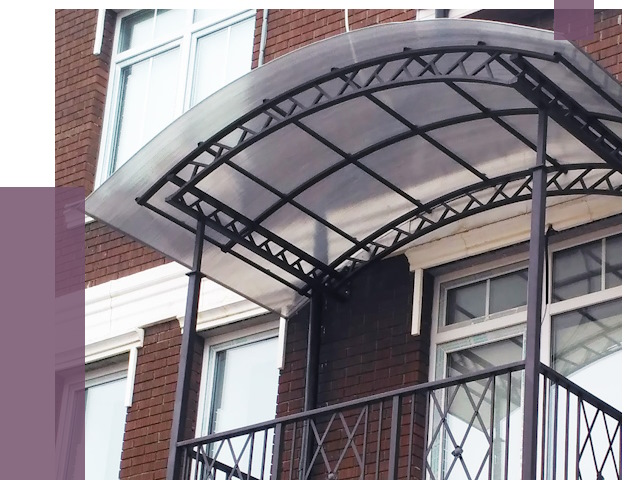 Козырьки над балконом в Скопине от 8806 руб.  | ПРОЛЁТ-Скп