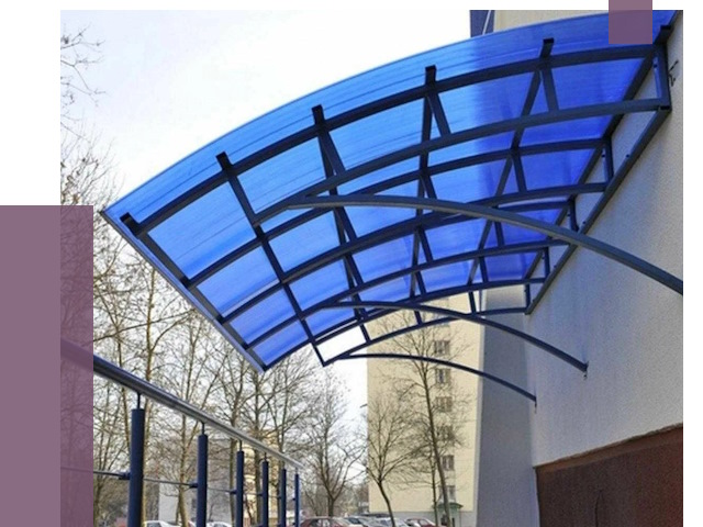 Козырьки из поликарбоната в Скопине от 4377 руб. под ключ | ПРОЛЁТ-Скп