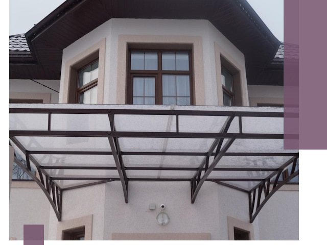 Козырьки из поликарбоната под ключ в Скопине