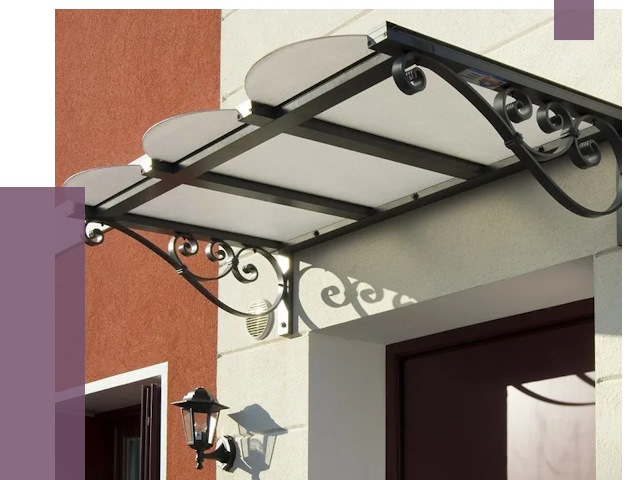 Односкатные козырьки в Скопине от 8545 руб.  | ПРОЛЁТ-Скп