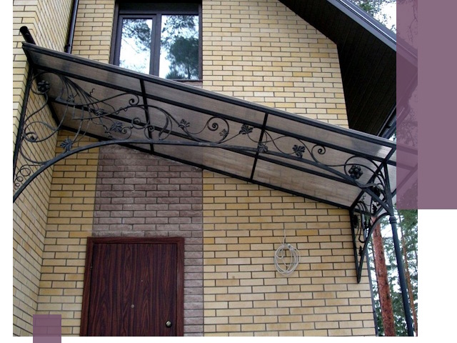 Односкатные козырьки из металла под ключ в Скопине