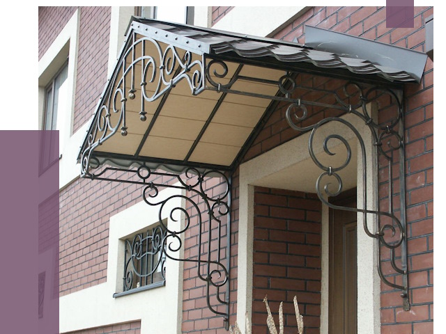 Двускатные козырьки в Скопине под ключ от 13026 руб.