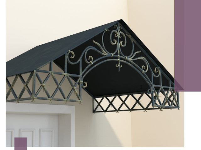 Двускатные металлические козырьки под ключ в Скопине