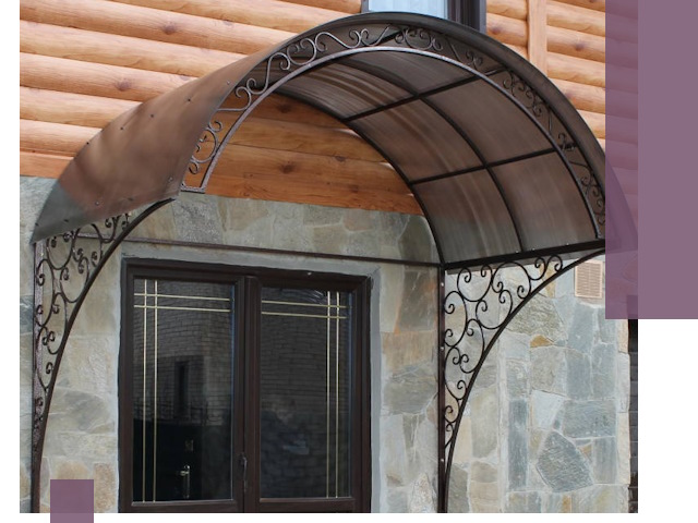Арочные козырьки под ключ в Скопине: изготовление и монтаж